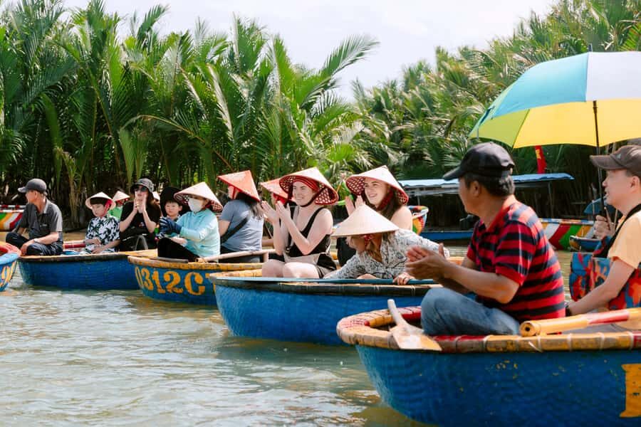 BUFFALO RIDING -BASKET BOAT & BIKE TOUR-HOI AN - Coconut Palm Jungle and Bamboo Basket Boats
