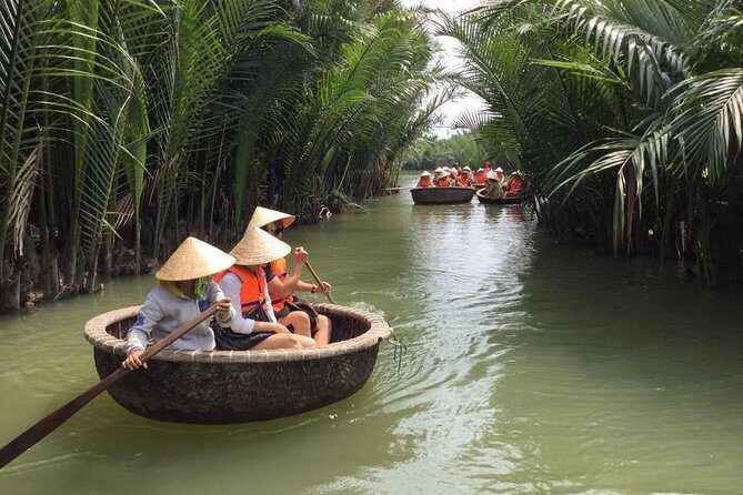 Cycling, Buffalo, Basket Boat ride in Hoi An - A fisherman’s home stop, coconut jam, and local tea