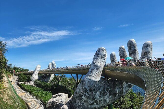 Golden Bridge - Monkey Mountain- Marble Mountains - Dragon Bridge - Lady Buddha and Dragon Bridge: two very different city symbols